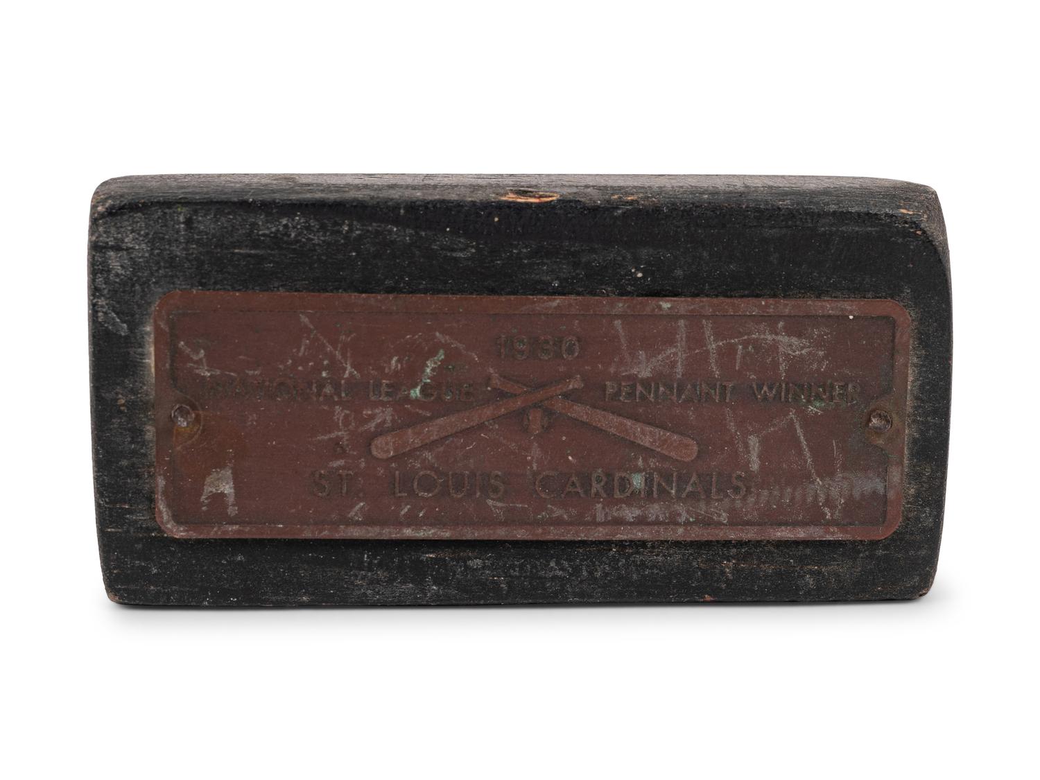 A St. Louis Cardinals 1930 National League Pennant Winner Commemorative Paperweight Presented to Jimmie Walsh