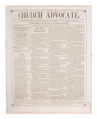 [EMANCIPATION PROCLAMATION]. The Weekly Church Advocate . Vol. XXVII, No. 36. Lancaster, PA: E.H. Thomas, J.S. Gable and Geo. Ross, 8 January 1863.