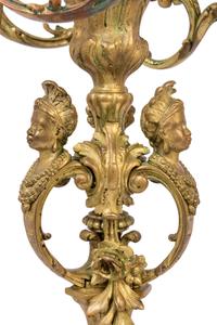 A Pair of French Gilt Bronze Six-Light Candelabra