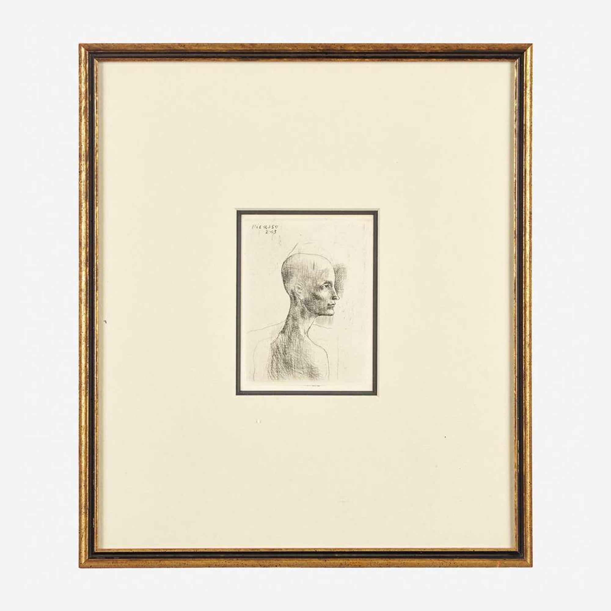 Pablo Picasso (Spanish, 1881-1973) Buste d'Homme (Plate IV from La Suite des Saltimbanques)