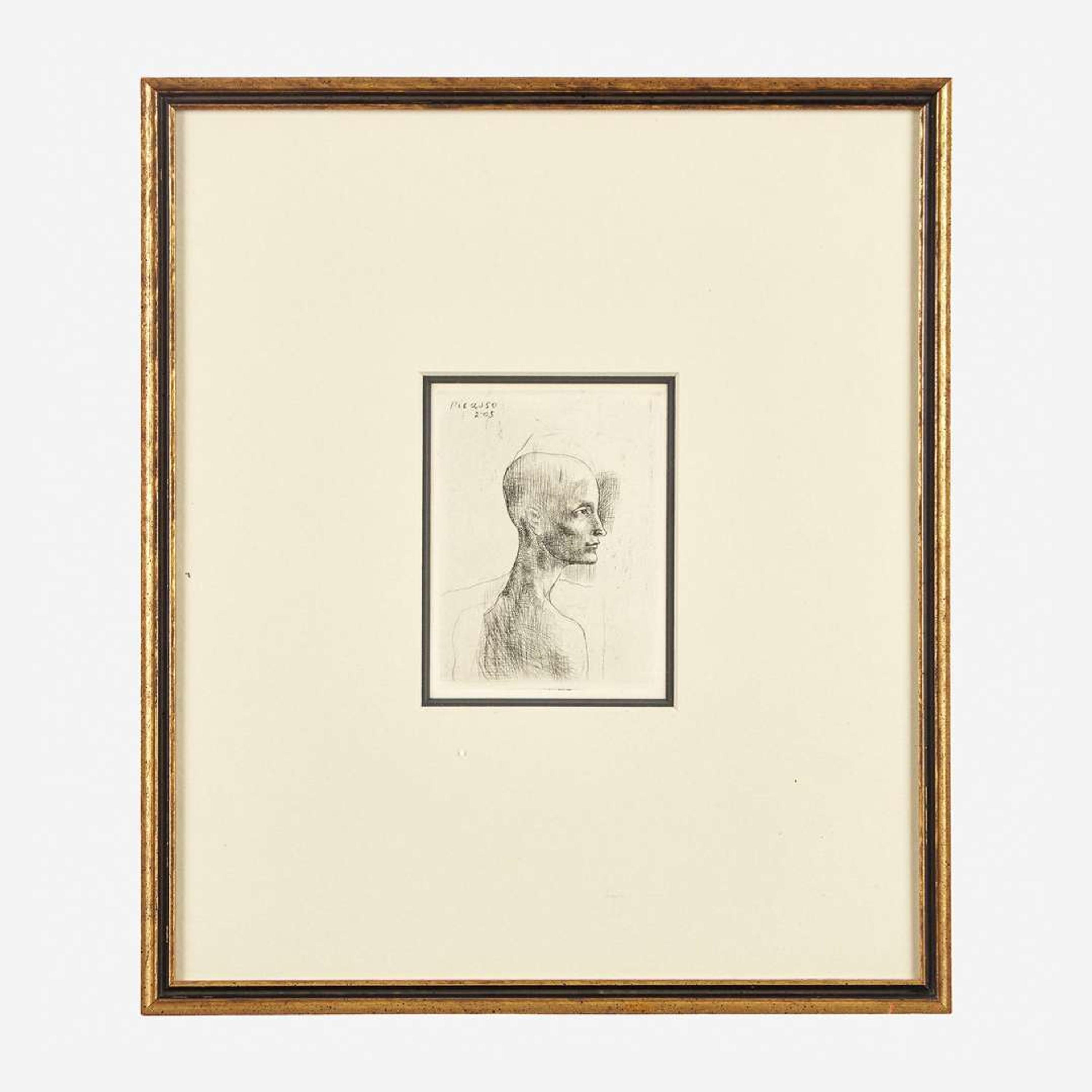 Pablo Picasso (Spanish, 1881-1973) Buste d'Homme (Plate IV from La Suite des Saltimbanques)