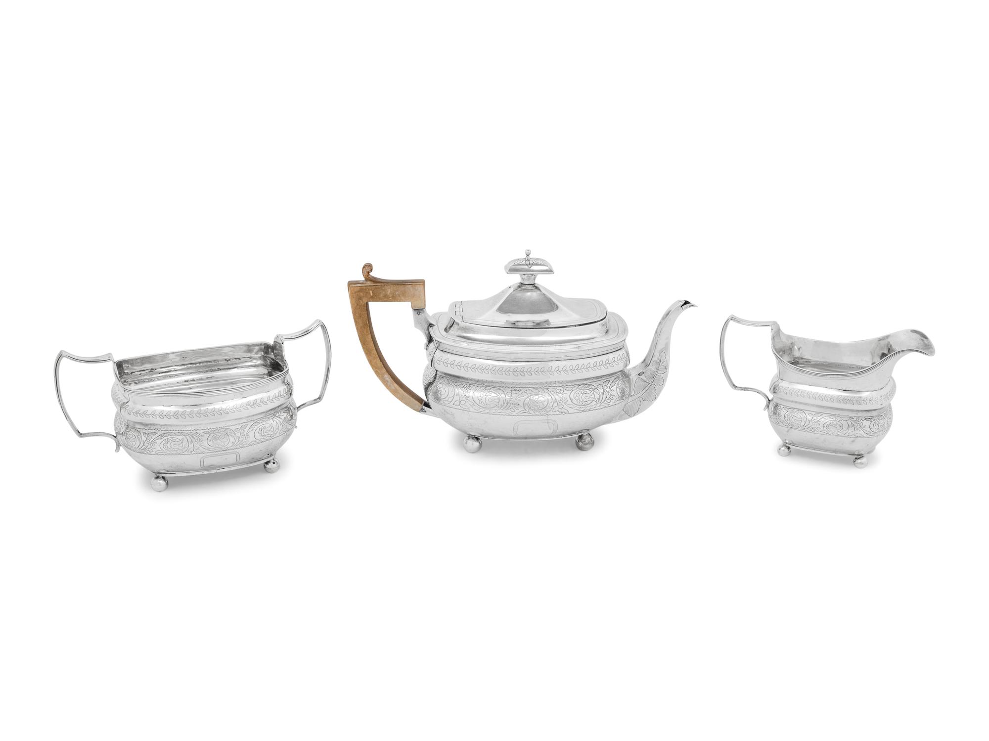 A George III Silver Three-Piece Tea Service