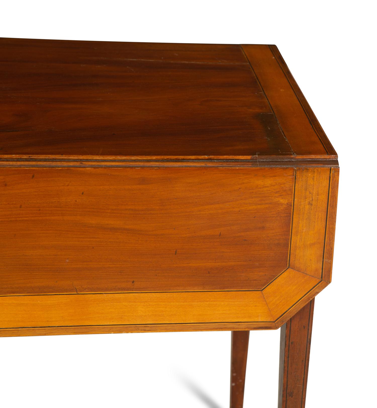 A George III Satinwood and Ebony Inlaid Mahogany Pembroke Table