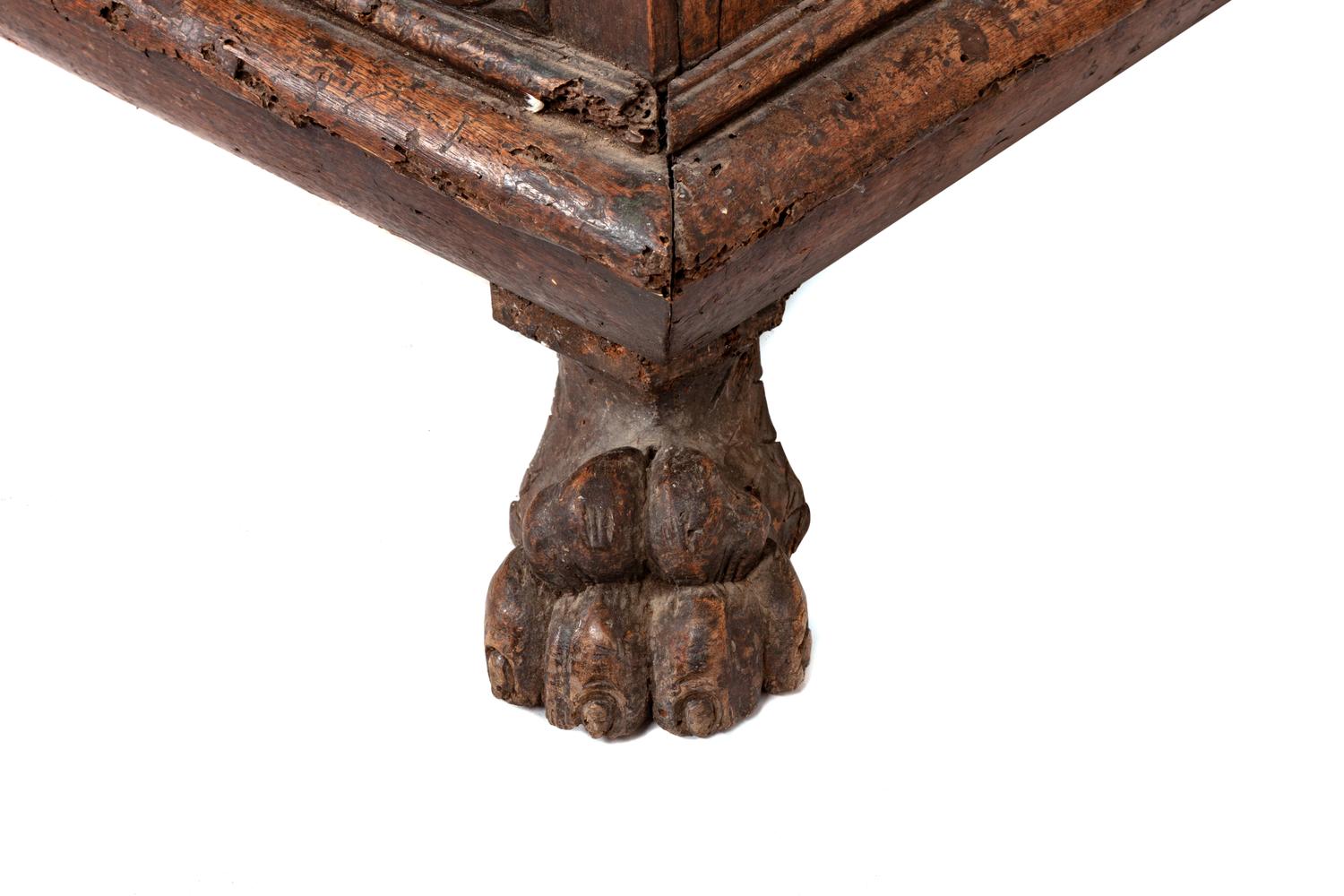 A Spanish Parcel Gilt Carved Walnut Chest