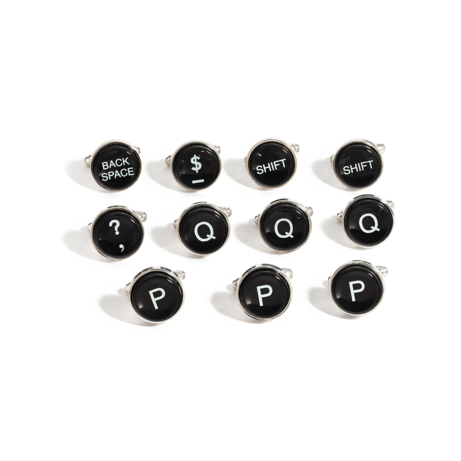 BARBARA BOSHA-NELSON, TYPEWRITER BUTTON CUFFLINKS