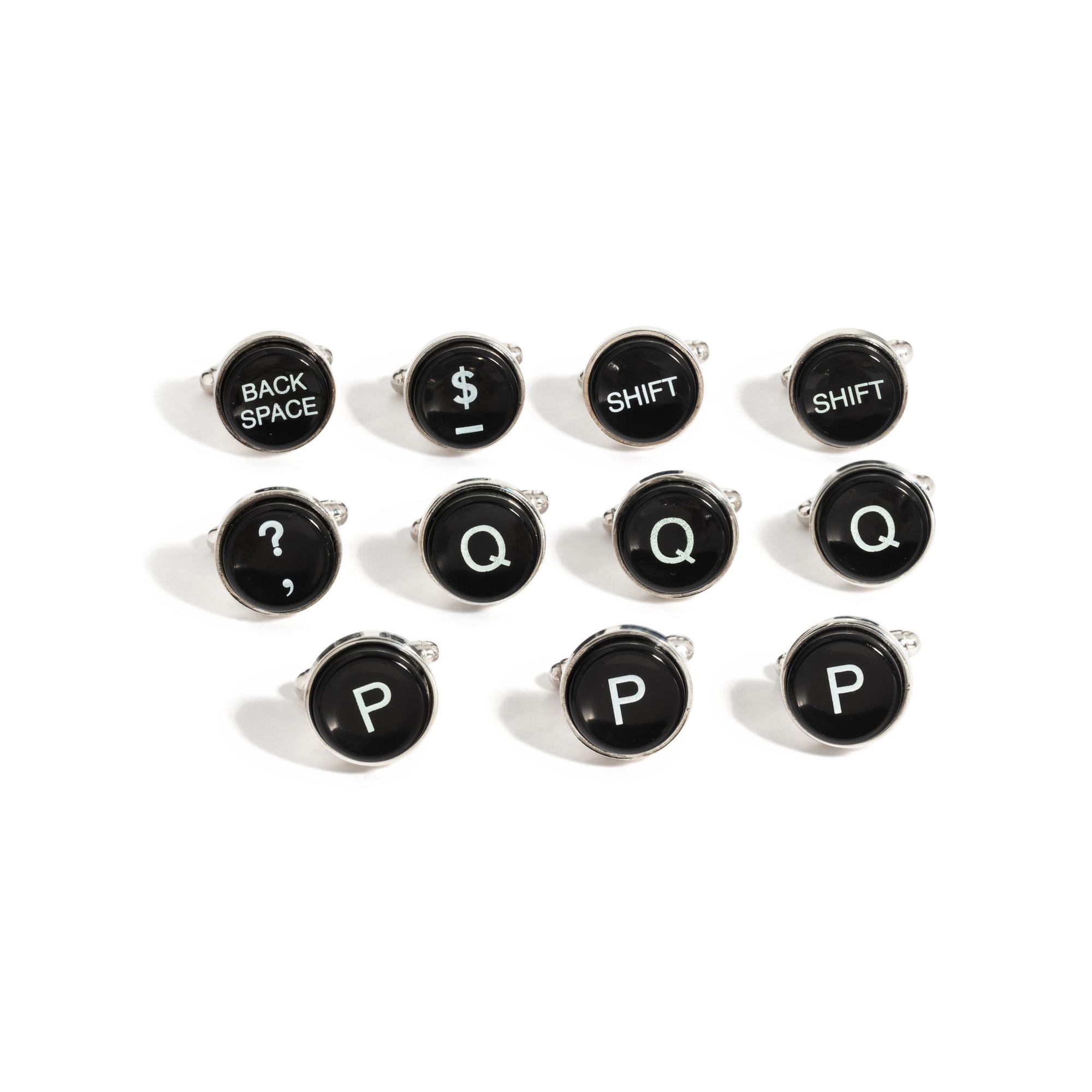 BARBARA BOSHA-NELSON, TYPEWRITER BUTTON CUFFLINKS