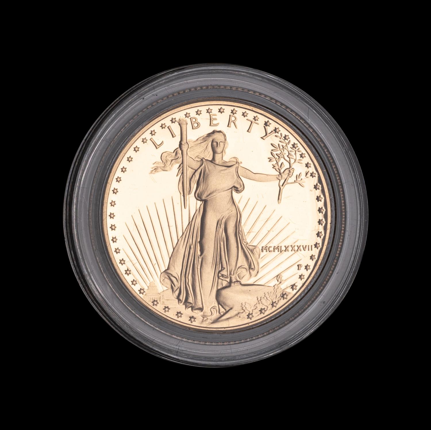 1/2-ounce proof gold bullion coin, 1987