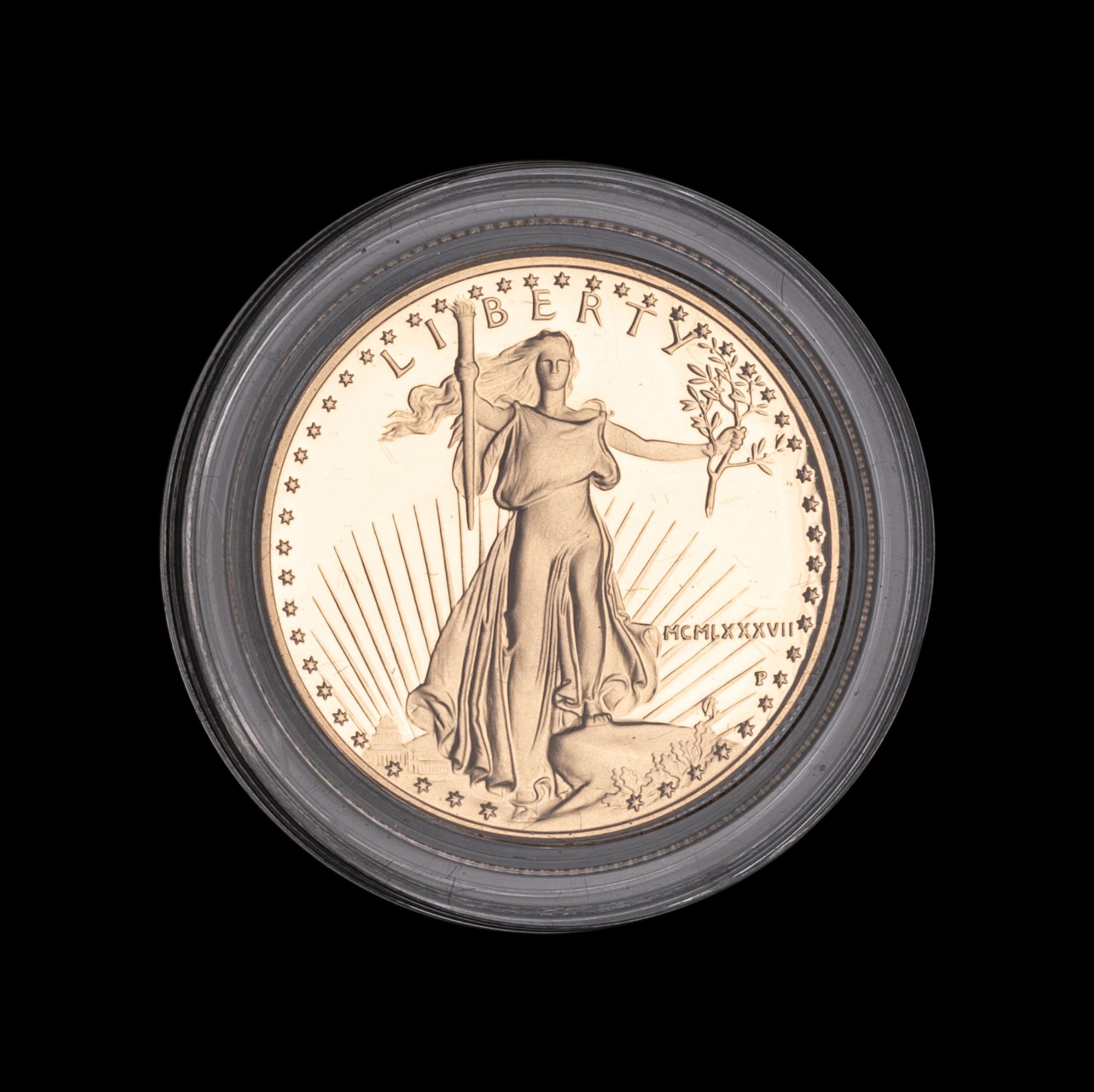 1/2-ounce proof gold bullion coin, 1987