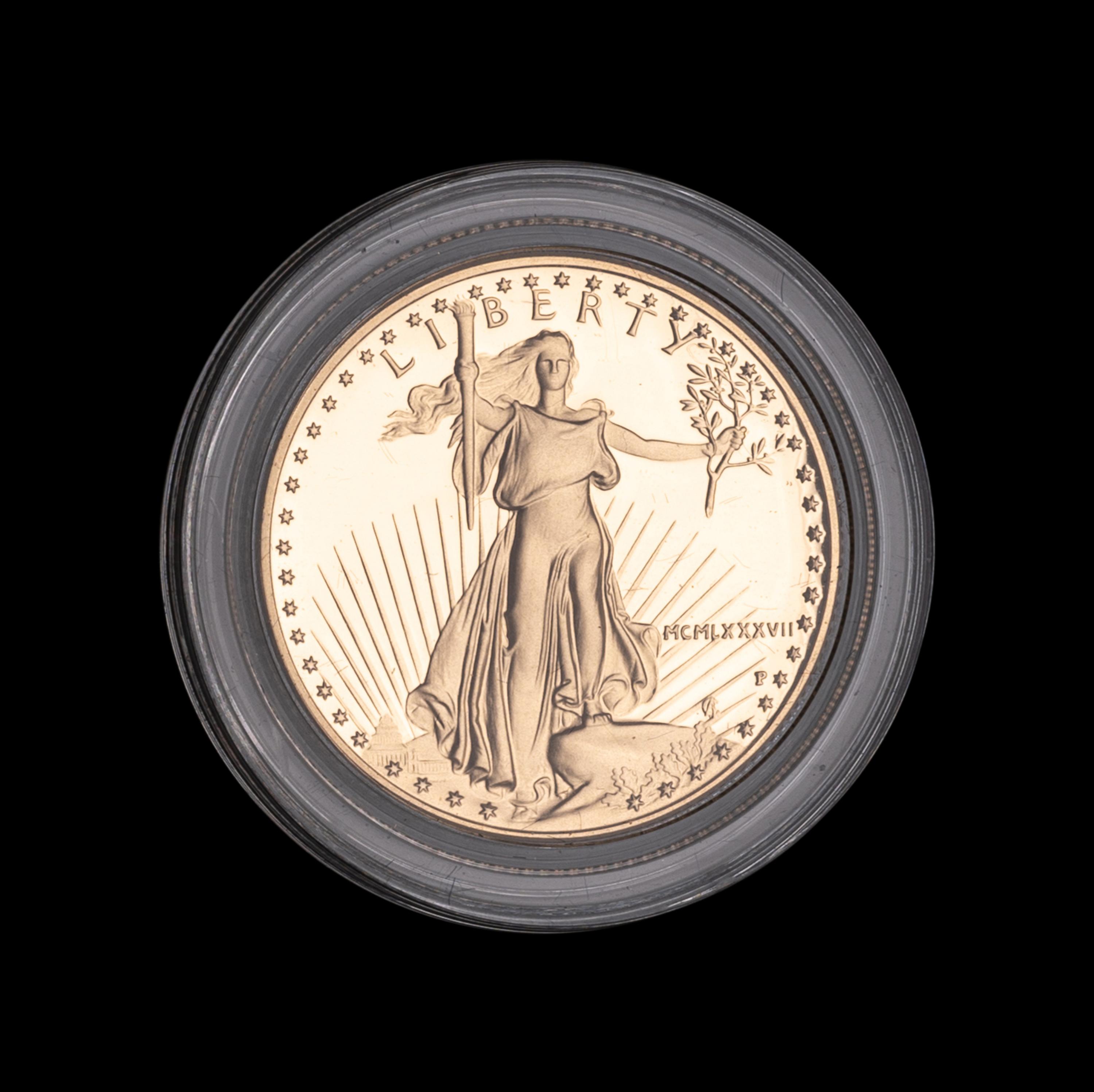 1/2-ounce proof gold bullion coin, 1987