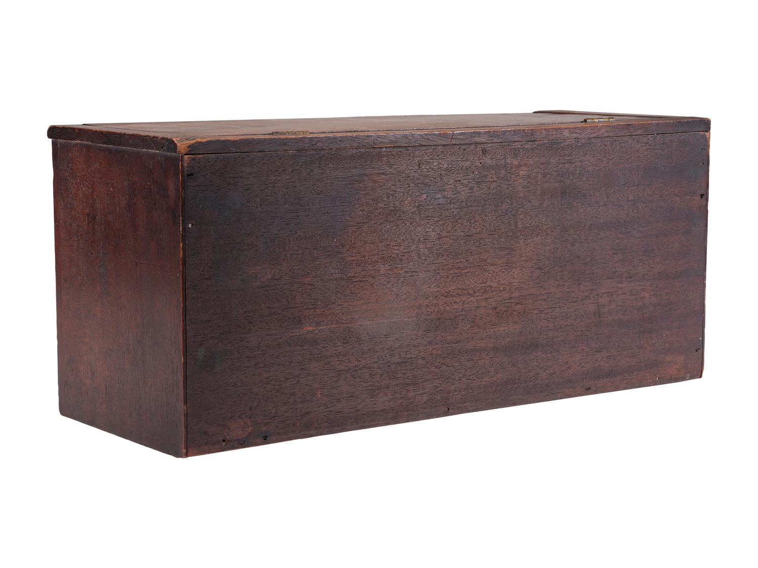 A Miniature Mahogany Tabletop Storage Chest