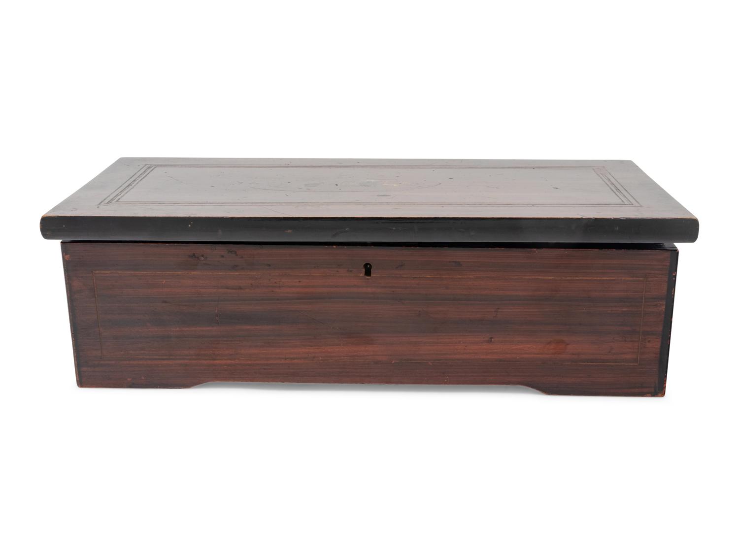A Swiss Grain-Painted and Ebonized Cylinder Music Box