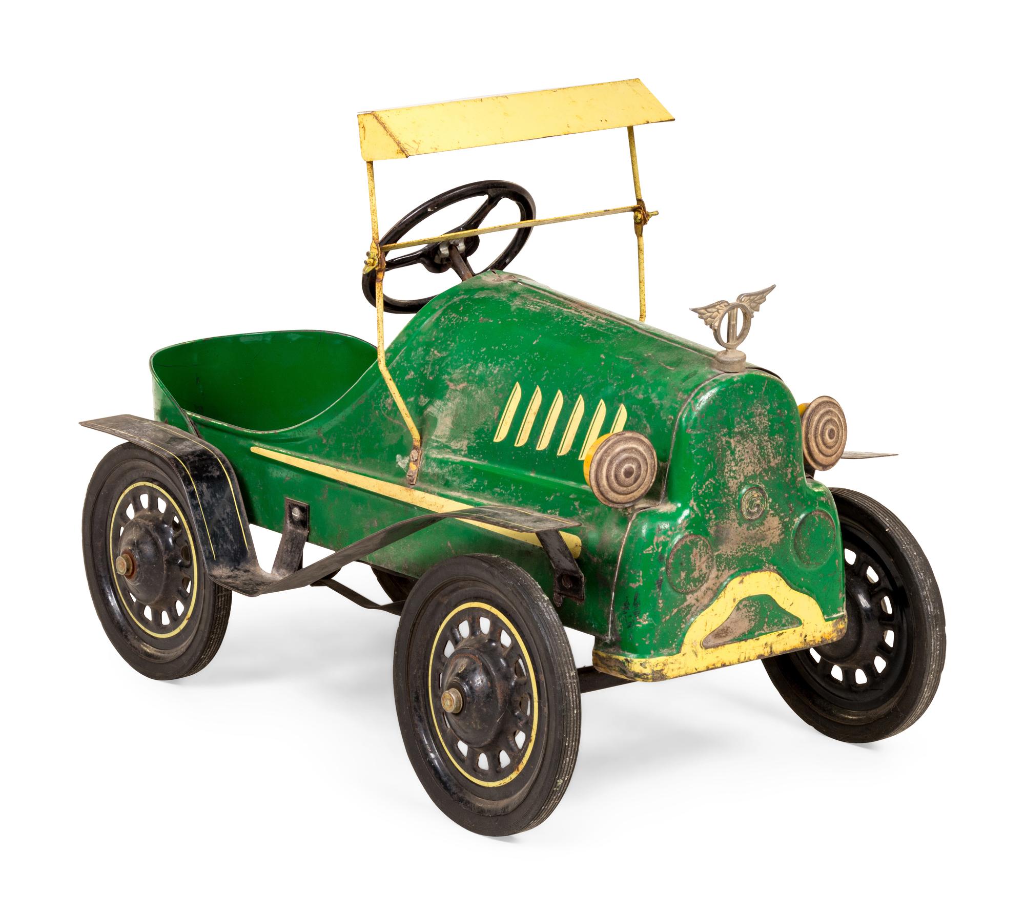 A Green-Painted Pedal Car