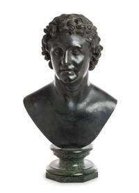 A Continental Bronze Bust Height 28 1/2 inches. — AFTER THE ANTIQUE, 19TH CENTURY