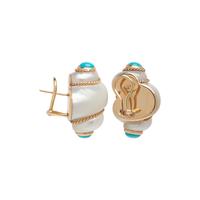 MAZ, SHELL AND TURQUOISE EARRINGS