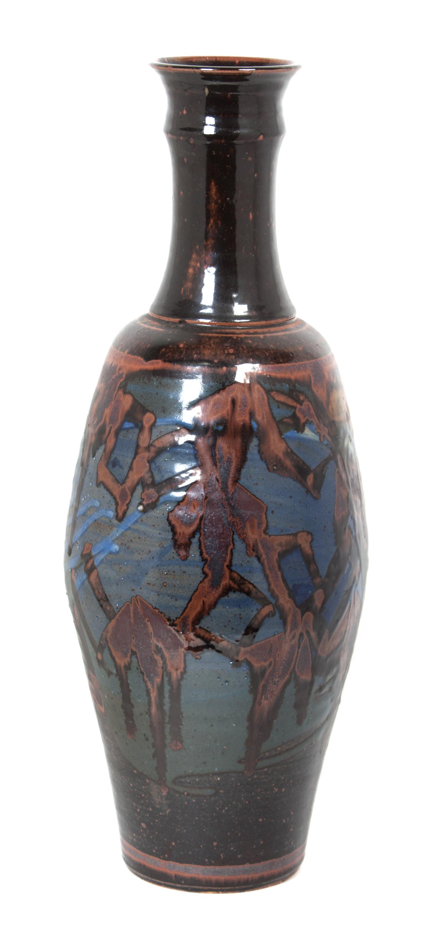A Studio Ceramic Glazed Vase Height 25 1/2 inches. — KEMP POTTERY