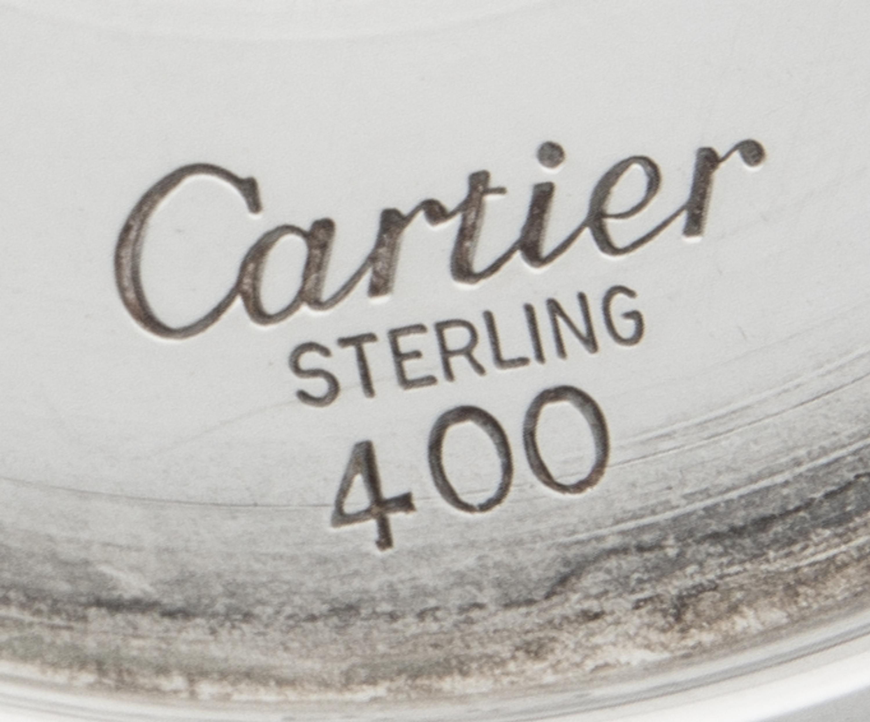 A Pair of French Silver Martini Stems, Cartier, Paris, 20th Century, of typical form.