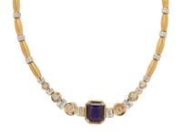 BICOLOR GOLD, AMETHYST, AND DIAMOND NECKLACE