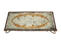 A Gilt Metal and Reverse Painted Glass Low Table