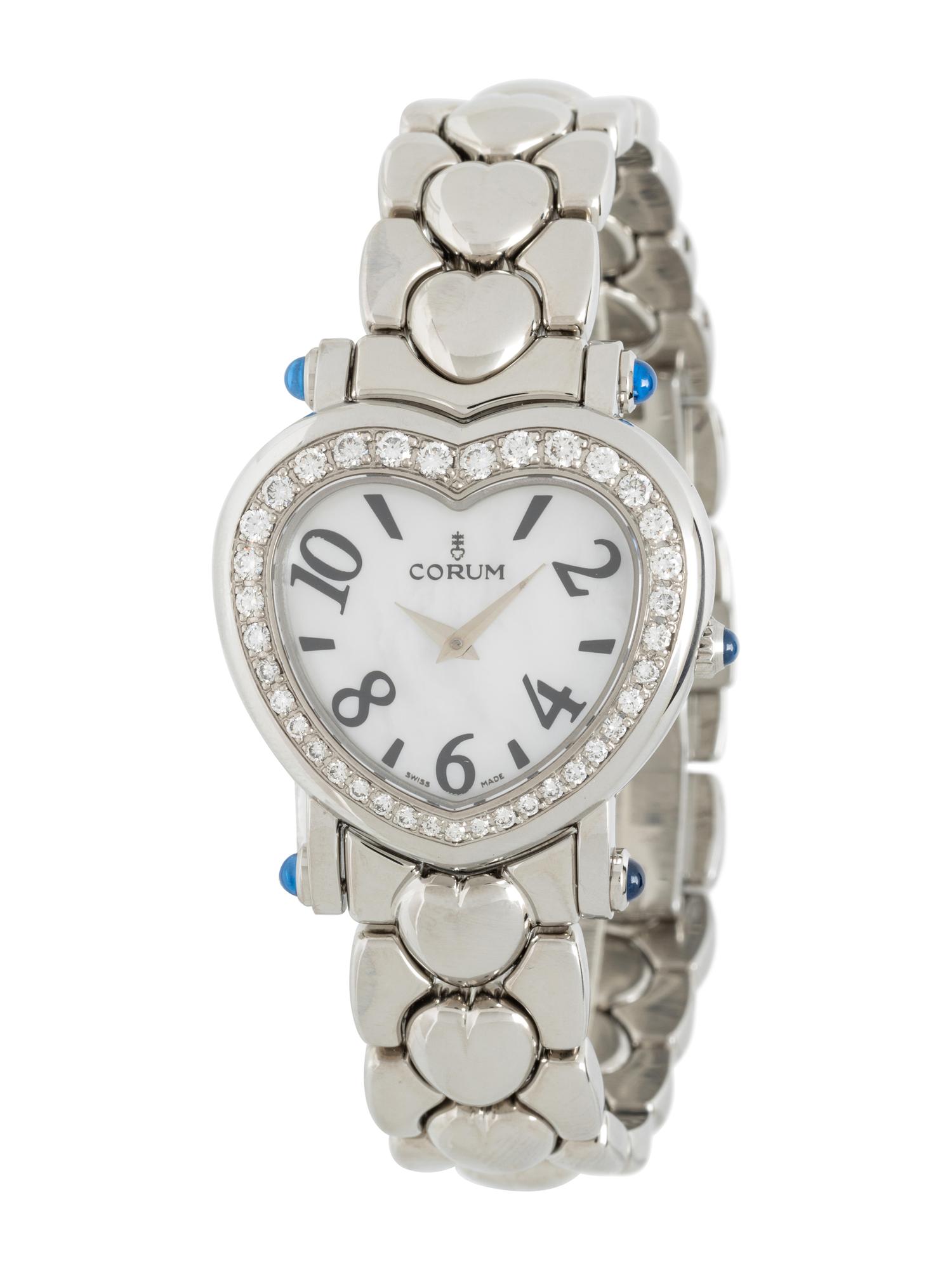 CORUM, STAINLESS STEEL, DIAMOND, AND MOTHER-OF-PEARL WATCH