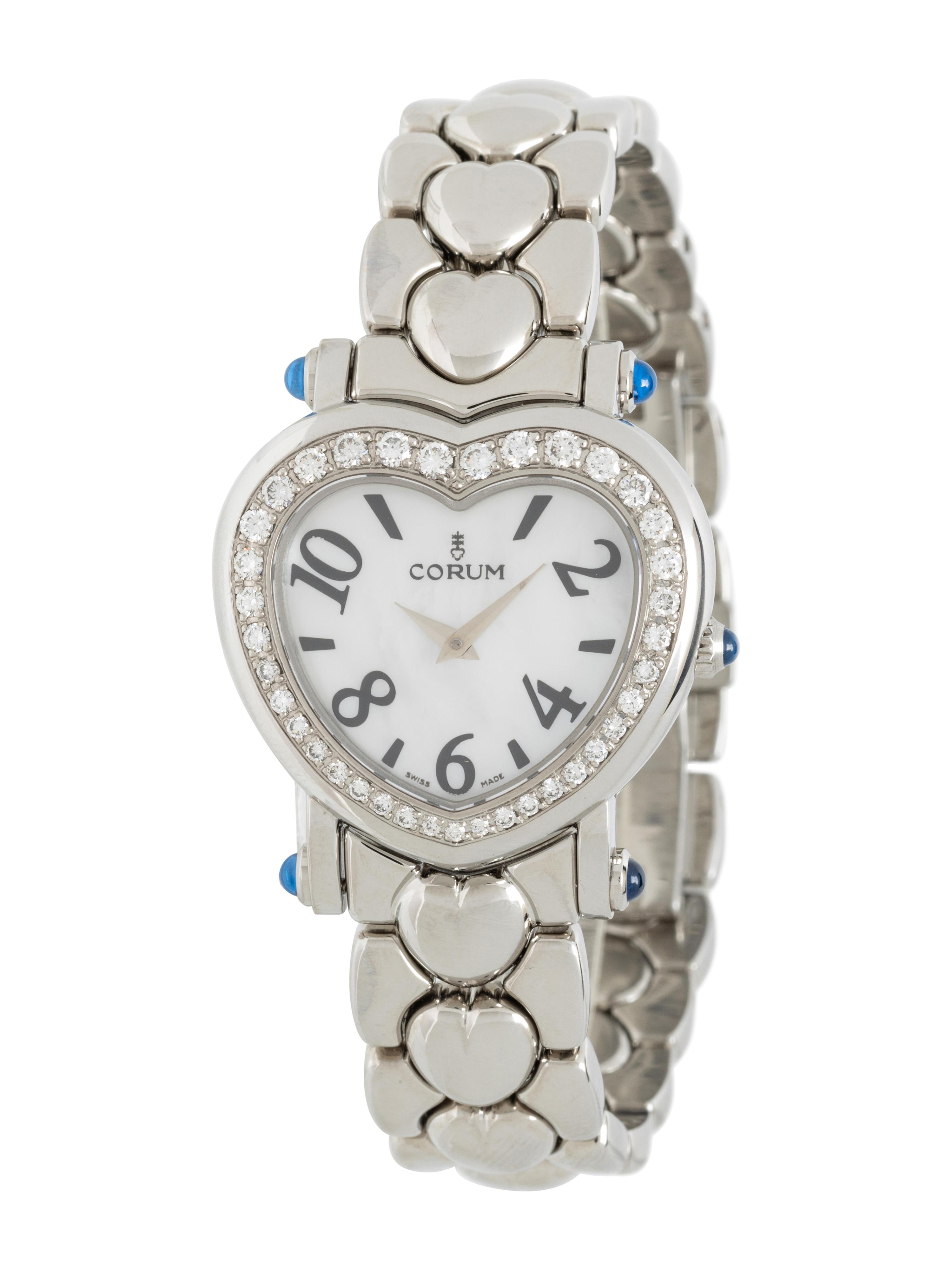 CORUM, STAINLESS STEEL, DIAMOND, AND MOTHER-OF-PEARL WATCH
