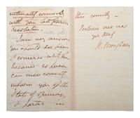 BROUGHAM, Henry P. (1778-1868). Autograph letter signed ("H. Brougham") with identification possibly in Marquis de Lafayette's hand. Lancaster, 29 August[?] 1830.