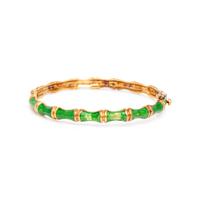 TIFFANY & CO., TWO ENAMEL AND YELLOW GOLD BAMBOO BANGLE BRACELETS