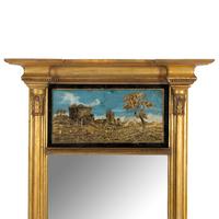 A Classical Giltwood and Eglomisé Mirror