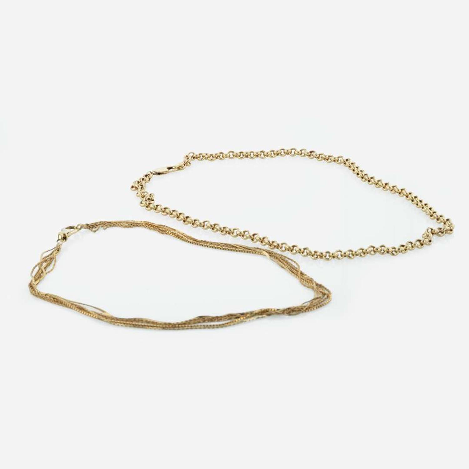 Collection of Three Yellow Gold Necklaces