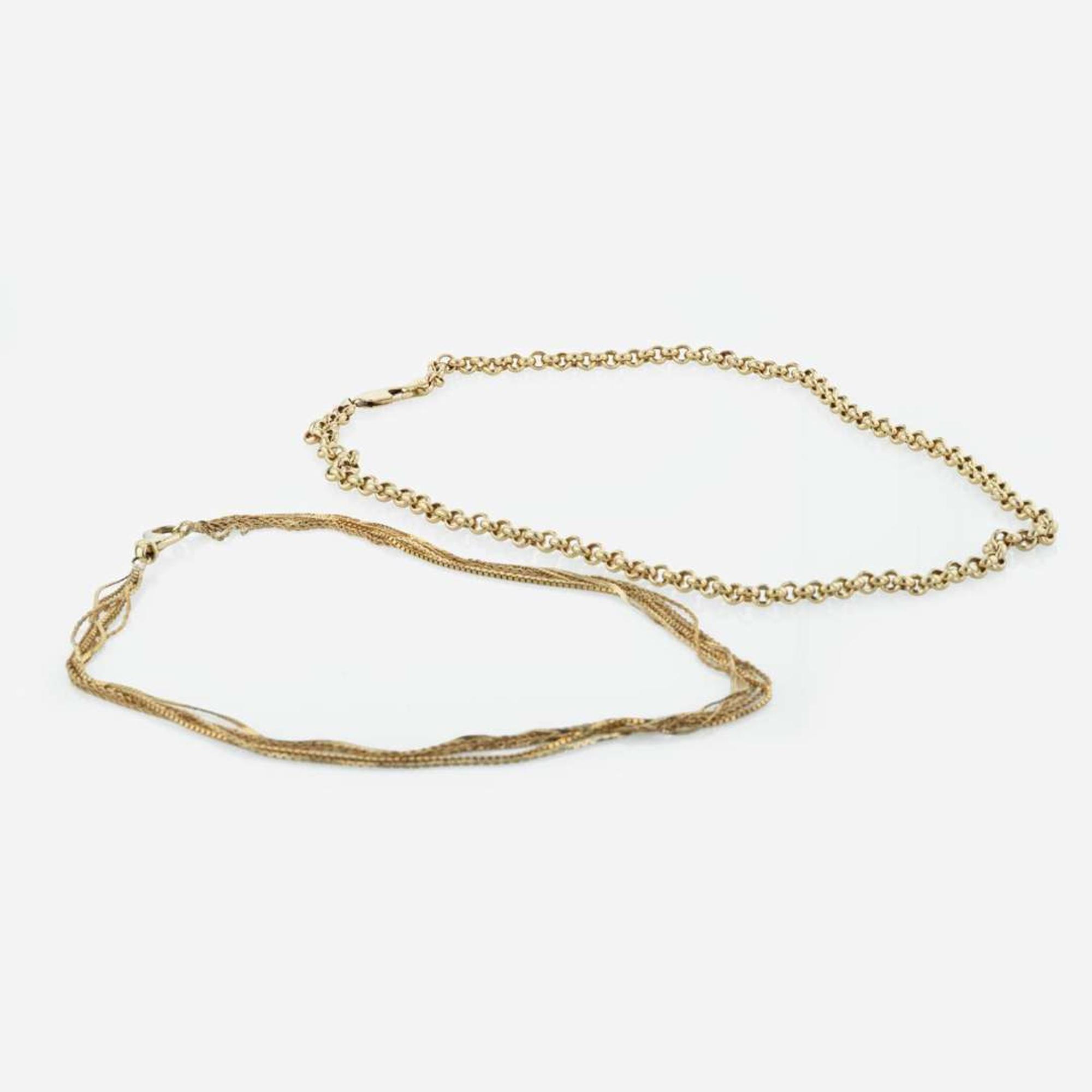 Collection of Three Yellow Gold Necklaces