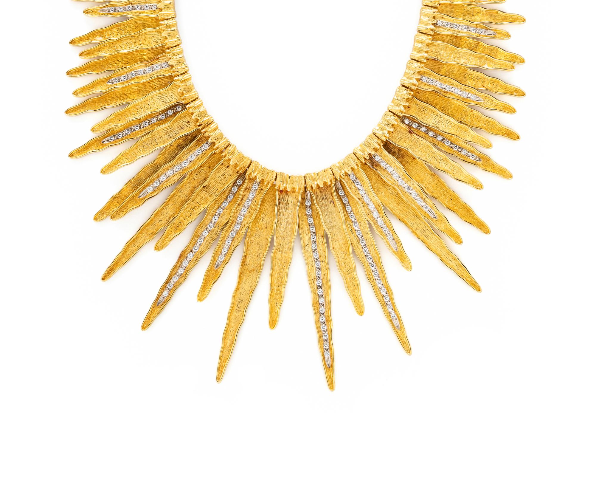 MAPAMENOS NATEPAS, YELLOW GOLD AND DIAMOND NECKLACE