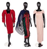 Three Designer Dresses: One Sonia Rykiel, One Pauline Trigere, and One Carol Peretz, 1980s
