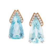 AQUAMARINE AND DIAMOND EARRINGS