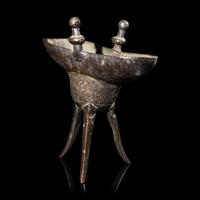A Chinese Bronze Jue Vessel, Ming Dynasty, Zhengde Period 明正德 青銅爵