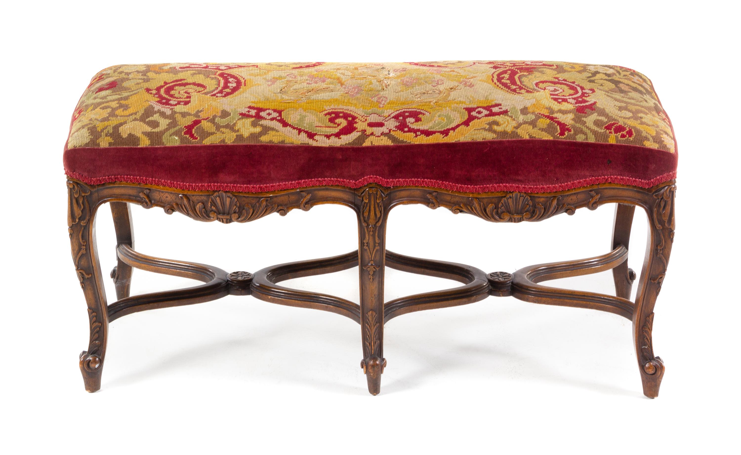 A Louis XV Provincial Style Window Seat Width 39 inches. — LATE 19TH/EARLY 20TH CENTURY