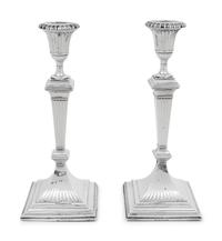 A Pair of English Silver Candlesticks