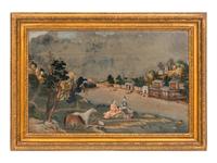 A Chinese Export Reverse-Painted Mirror