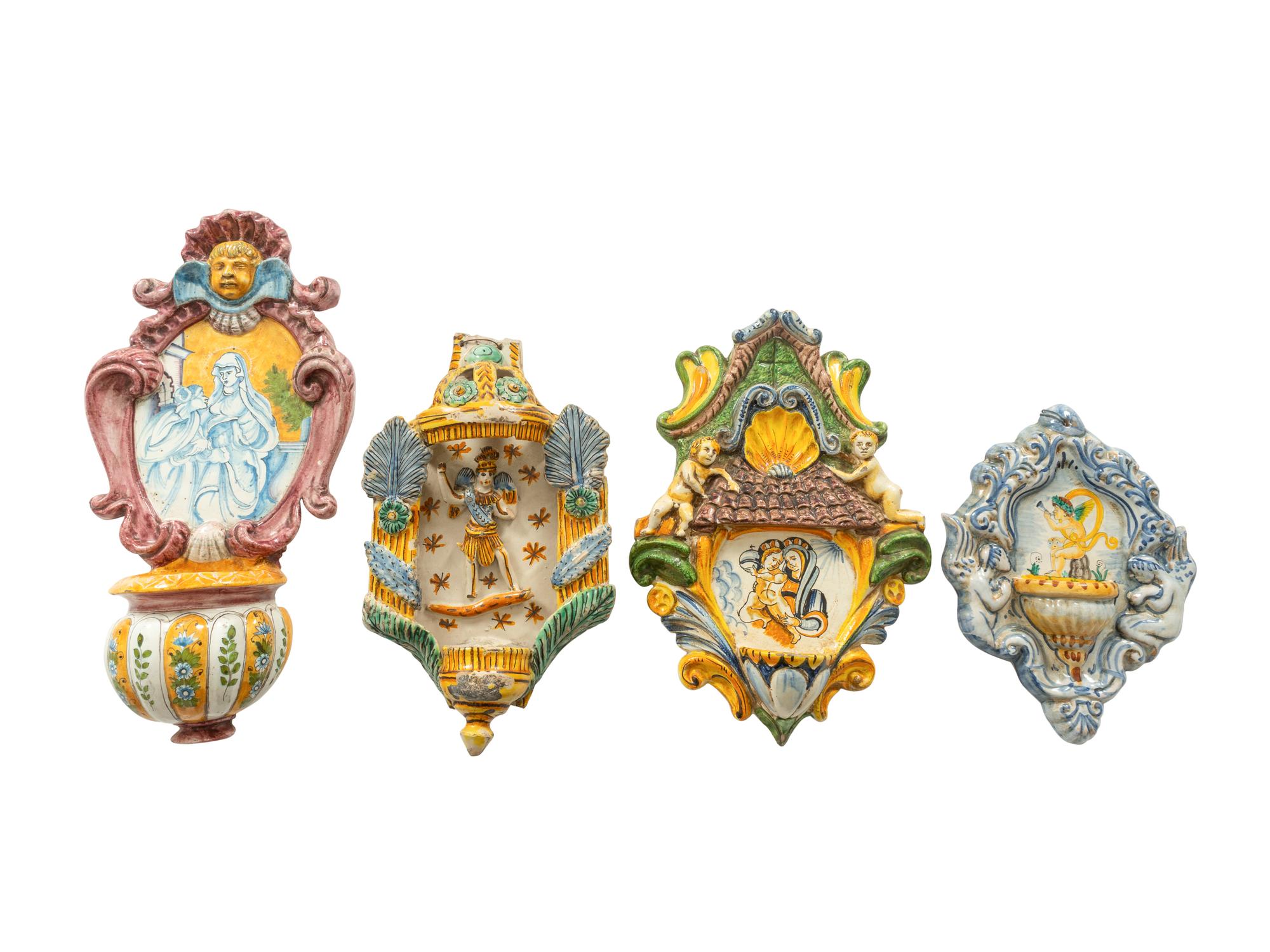 Four Italian Majolica Wall Ornaments