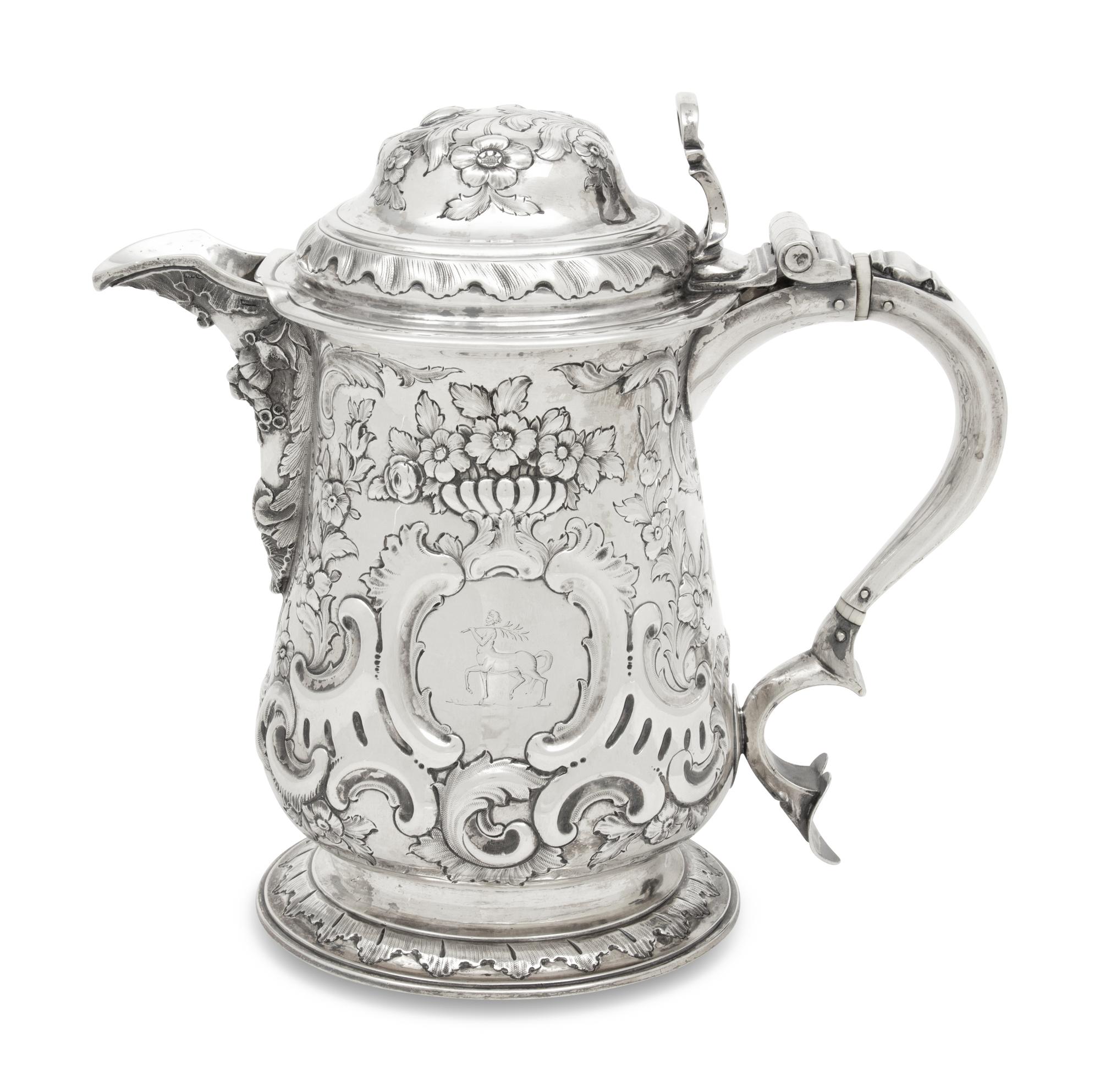 A George II Silver Covered Tankard
