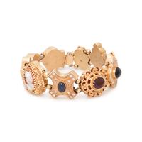 YELLOW GOLD, GEMSTONE AND DIAMOND SLIDE CHARM BRACELET