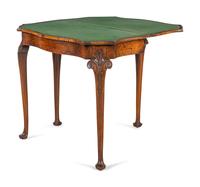 An Austrian Carved Burl Walnut Flip-Top Table