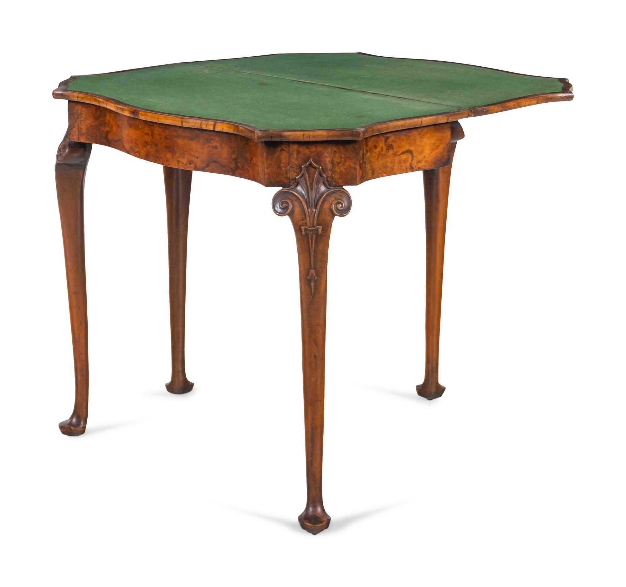 An Austrian Carved Burl Walnut Flip-Top Table