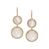 MOONSTONE AND DIAMOND EARRINGS