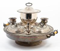 A Victorian Style Silver-plate Lazy Susan Diameter 23 inches. — 20TH CENTURY