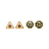 Two Pairs of Yellow Gold and Multigem Cufflinks