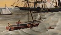 Olaf Krans (Swedish-American, 1838-1916), The Battle Between the USS Kearsage and CSS Alabama off the Coast of Cherbourg, France, June 19, 1864