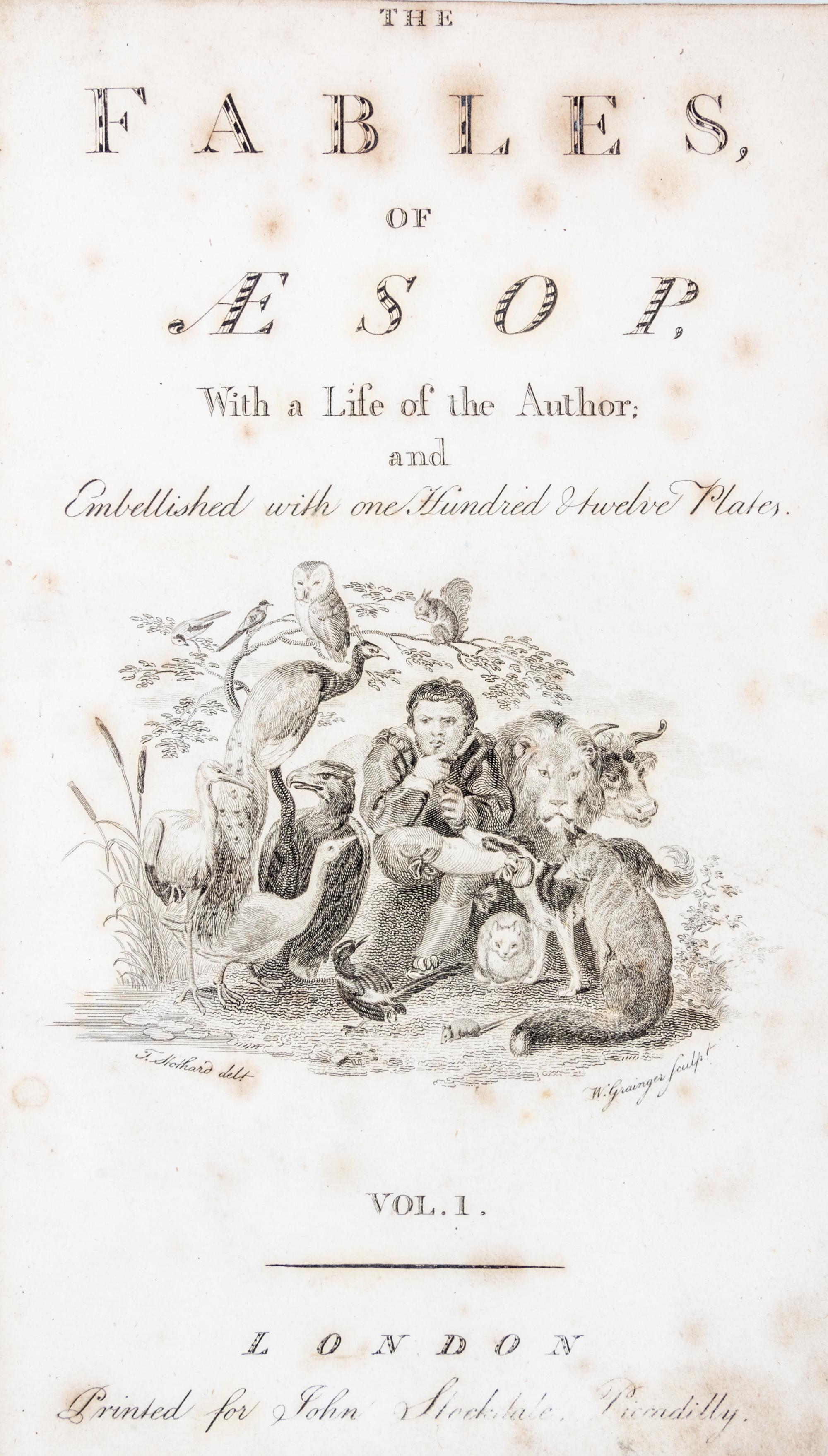 AESOP. The Fables. London, [1793]. Stockdale, 1793. 2 vols.