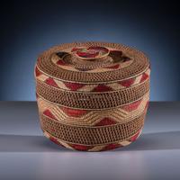 Tlingit Open-Twined Rattle Top Basket