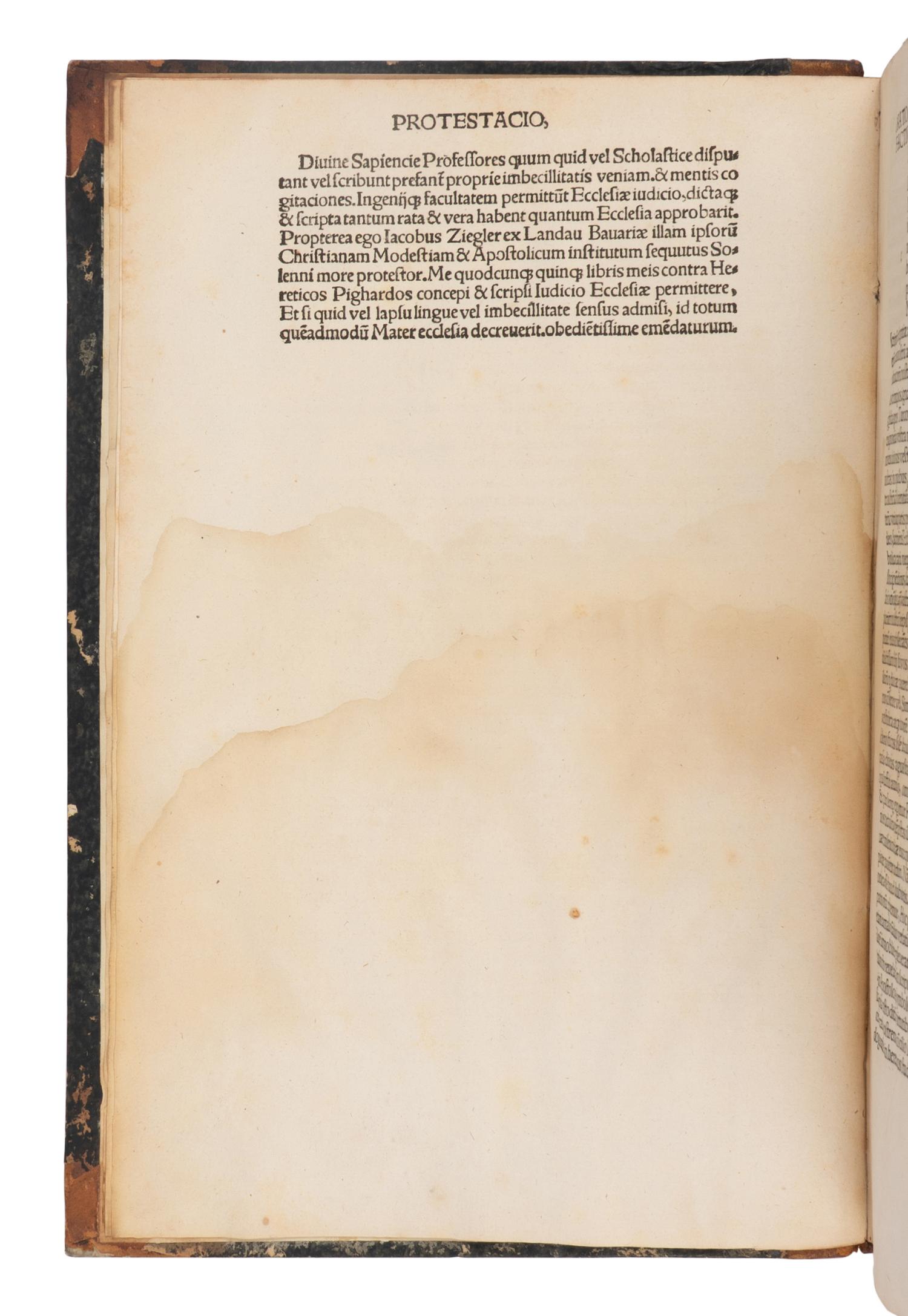 ZIEGLER, Jacob (1470-1549). Duplex Confessio Valdensium ad Regem Ungariae missa . Leipzig: Melchior Lotter for Heinrich Kuna, 1512.