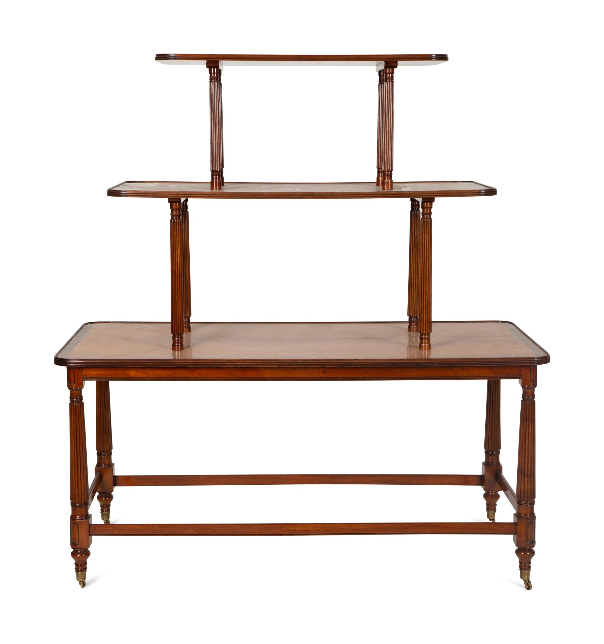 A Regency Satinwood with Rosewood Cross-Banding Three-Tier Etagere — 20th Century