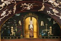 A Chinese Mother-of-Pearl Inlaid Sandalwood 'Longevity' Mantel Clock